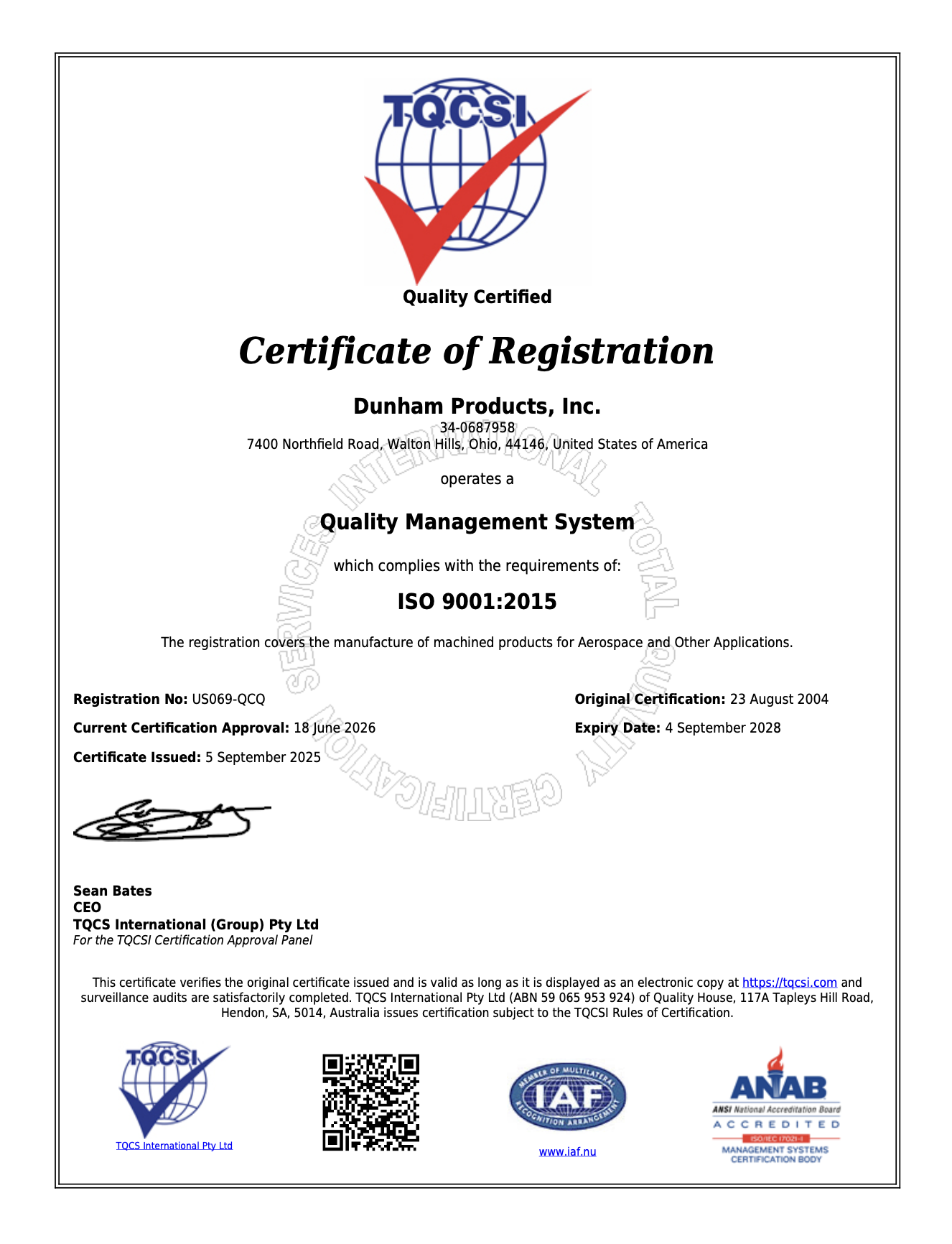 ISO Certification